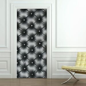 Ambiance-sticker Sticker porte capitonnée chesterfield