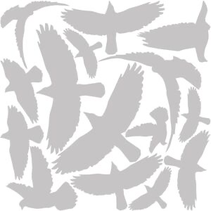 Ambiance-sticker 15 stickers oiseaux gris anti-collision pour fenêtre