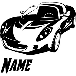 Sticker prénom personnalisable voiture aérodynamique