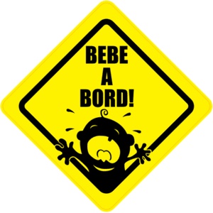 Sticker voiture bébé à bord qui pleure