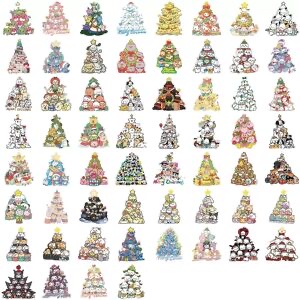 INF 60 Autocollants de Noël Empilables - Décalcomanies Étanches en PVC pour Décoration DIY
